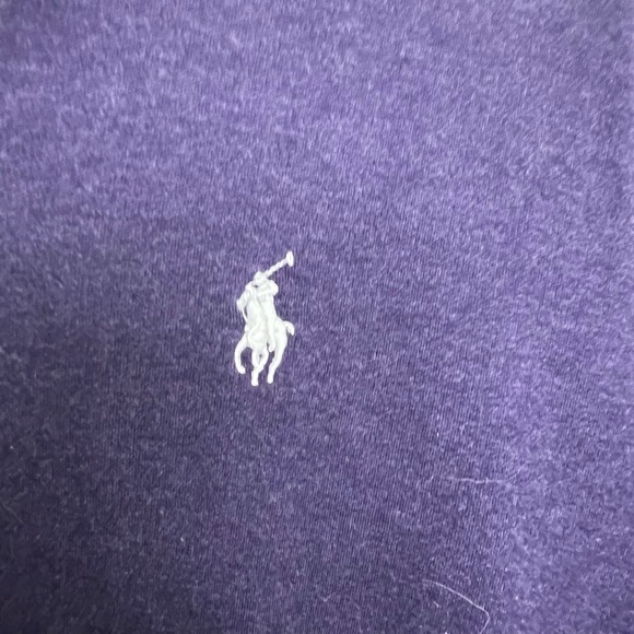 POLO RALPH LAUREN PREPPY CLASSIC PURPLE POLO SHORTSLEEVED SHIRT. Size: Large - Picture 4 of 5